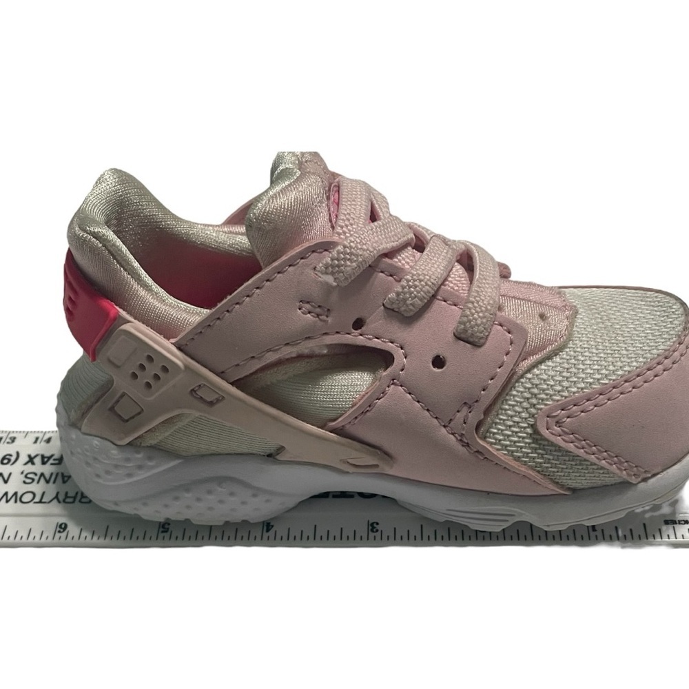 Nike huarache toddler girl sneakers size 7C pink/white slip on bungee type - Picture 9 of 11